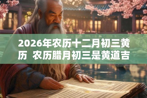 2026年农历十二月初三黄历  农历腊月初三是黄道吉日吗