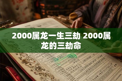 2000属龙一生三劫 2000属龙的三劫命