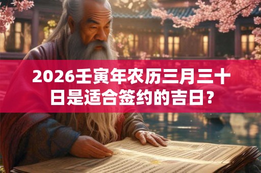 2026壬寅年农历三月三十日是适合签约的吉日？