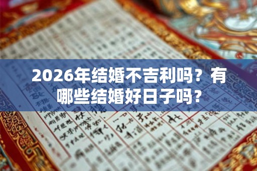 2026年结婚不吉利吗？有哪些结婚好日子吗？