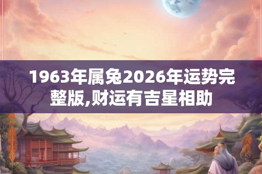 1963年属兔2026年运势完整版,财运有吉星相助