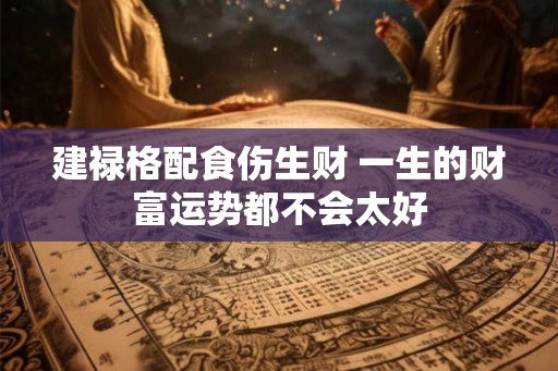 建禄格配食伤生财 一生的财富运势都不会太好
