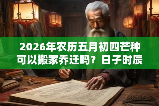 2026年农历五月初四芒种可以搬家乔迁吗？日子时辰吉凶？