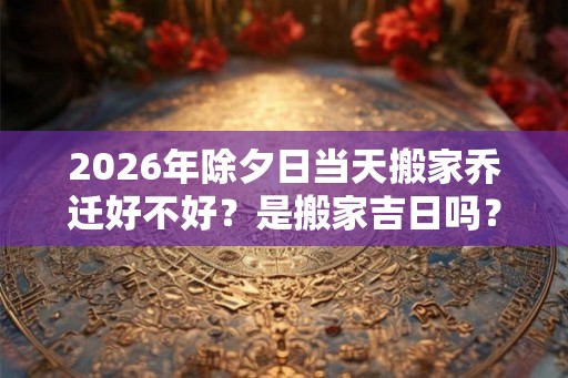 2026年除夕日当天搬家乔迁好不好？是搬家吉日吗？