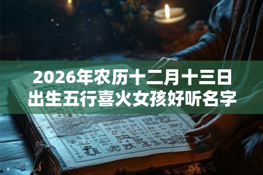2026年农历十二月十三日出生五行喜火女孩好听名字