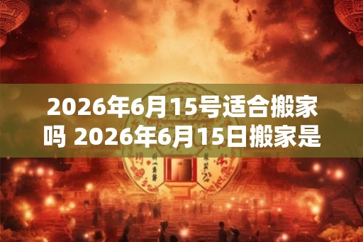 2026年6月15号适合搬家吗 2026年6月15日搬家是否合适