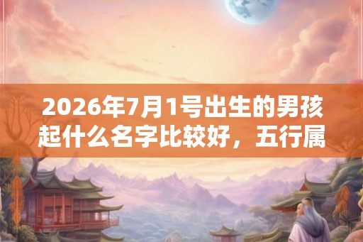 2026年7月1号出生的男孩起什么名字比较好，五行属什么