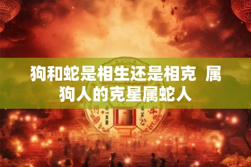 狗和蛇是相生还是相克  属狗人的克星属蛇人