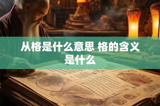 从格是什么意思 格的含义是什么