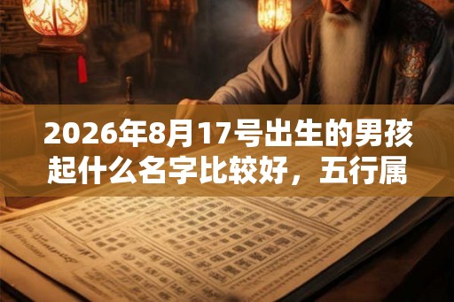 2026年8月17号出生的男孩起什么名字比较好，五行属什么