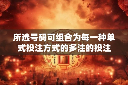 所选号码可组合为每一种单式投注方式的多注的投注