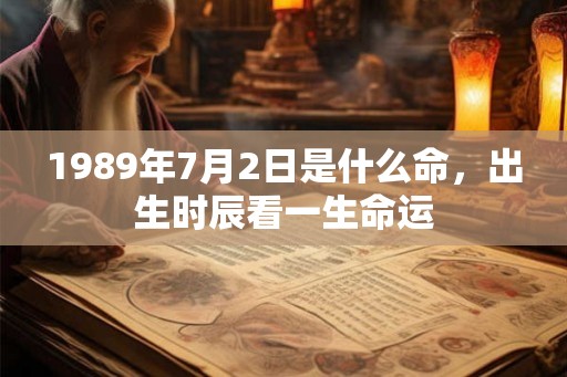 1989年7月2日是什么命，出生时辰看一生命运