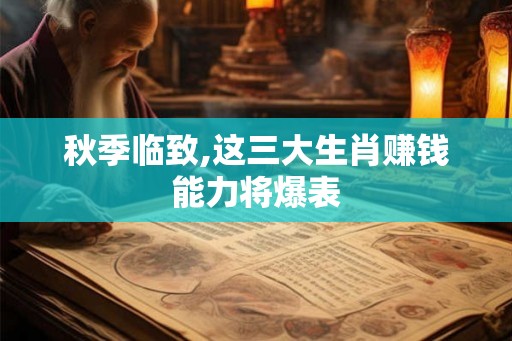 秋季临致,这三大生肖赚钱能力将爆表 秋季临致,这三大生肖赚钱能力将爆表