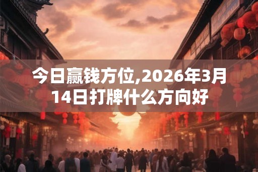 今日赢钱方位,2026年3月14日打牌什么方向好