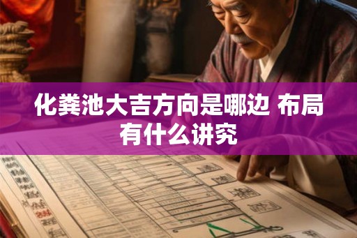 化粪池大吉方向是哪边 布局有什么讲究