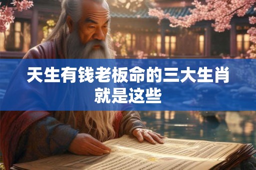 天生有钱老板命的三大生肖就是这些