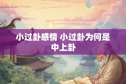小过卦感情 小过卦为何是中上卦