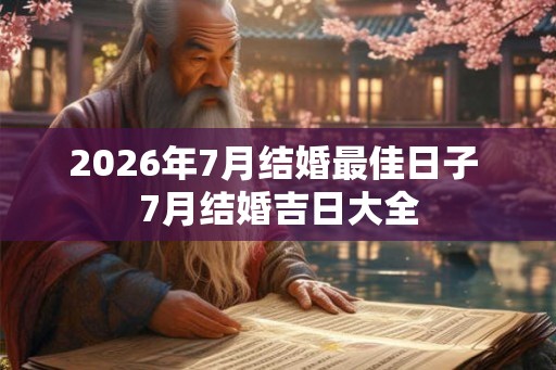 2026年7月结婚最佳日子 7月结婚吉日大全