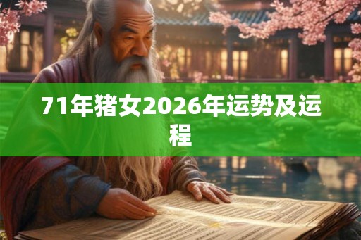 71年猪女2026年运势及运程