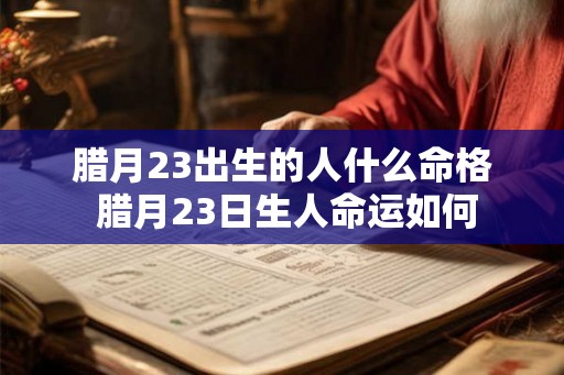 腊月23出生的人什么命格 腊月23日生人命运如何