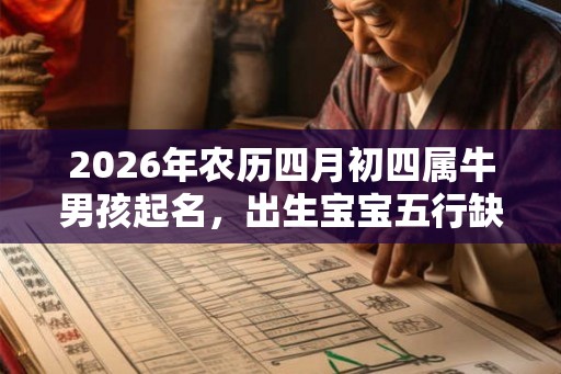 2026年农历四月初四属牛男孩起名，出生宝宝五行缺什么？