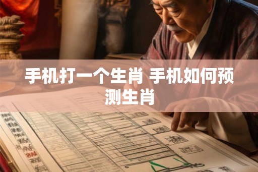 手机打一个生肖 手机如何预测生肖