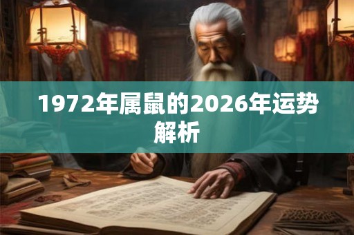 1972年属鼠的2026年运势解析
