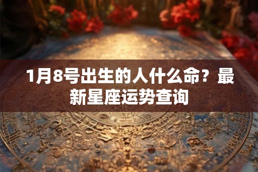 1月8号出生的人什么命?最新星座运势查询 1月8号出生的人什么命?最新星座运势查询