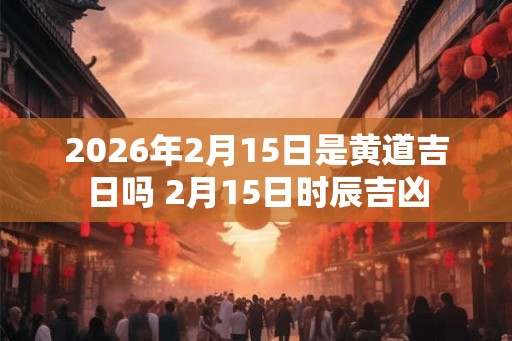 2026年2月15日是黄道吉日吗 2月15日时辰吉凶