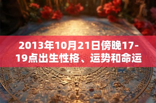 2013年10月21日傍晚17-19点出生性格、运势和命运