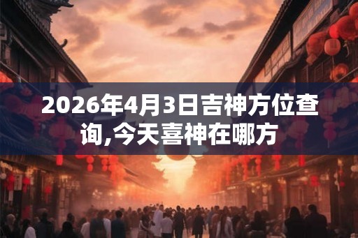 2026年4月3日吉神方位查询,今天喜神在哪方