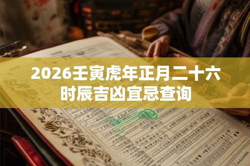 2026壬寅虎年正月二十六时辰吉凶宜忌查询