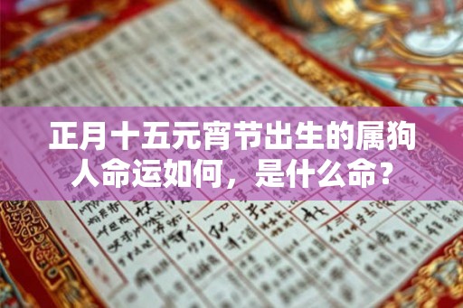 正月十五元宵节出生的属狗人命运如何,是什么命? 正月十五元宵节出生的属狗人命运如何,是什么命?