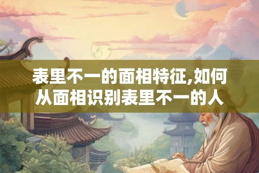 表里不一的面相特征,如何从面相识别表里不一的人
