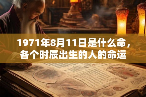 1971年8月11日是什么命，各个时辰出生的人的命运