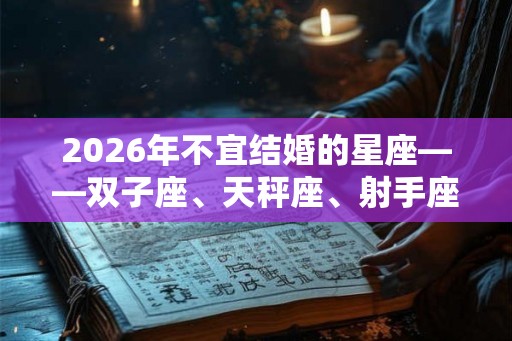 2026年不宜结婚的星座——双子座、天秤座、射手座！