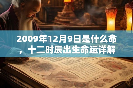 2009年12月9日是什么命，十二时辰出生命运详解