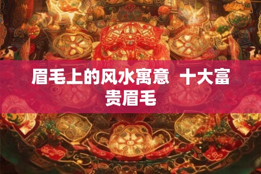 眉毛上的风水寓意  十大富贵眉毛