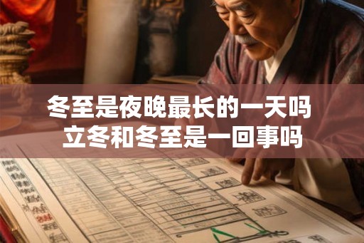 冬至是夜晚最长的一天吗 立冬和冬至是一回事吗