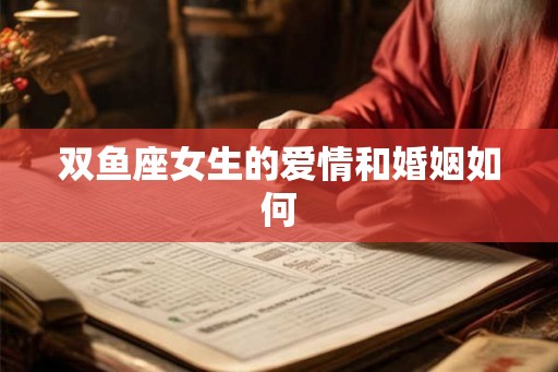 双鱼座女生的爱情和婚姻如何