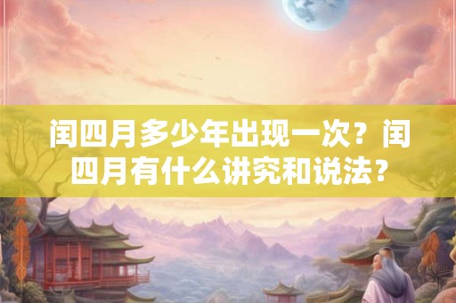 闰四月多少年出现一次?闰四月有什么讲究和说法? 闰四月多少年出现一次?闰四月有什么讲究和说法?