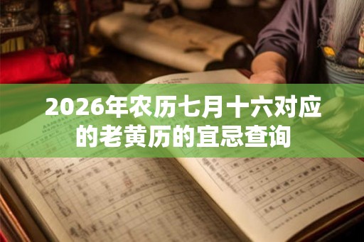 2026年农历七月十六对应的老黄历的宜忌查询