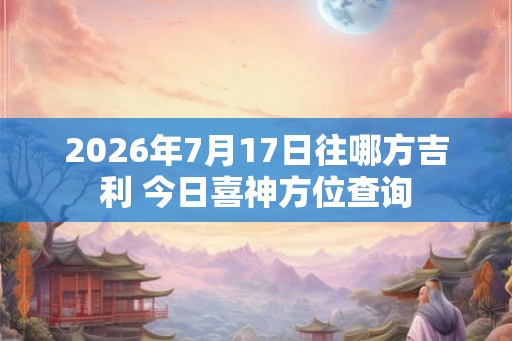 2026年7月17日往哪方吉利 今日喜神方位查询