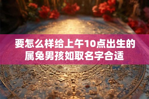 要怎么样给上午10点出生的属兔男孩如取名字合适