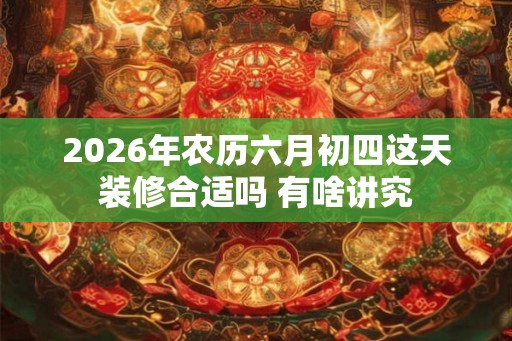 2026年农历六月初四这天装修合适吗 有啥讲究 2026年农历六月初四这天装修合适吗 有啥讲究