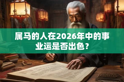 属马的人在2026年中的事业运是否出色？