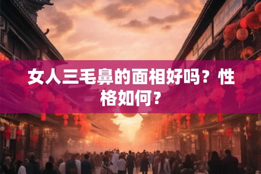 女人三毛鼻的面相好吗？性格如何？