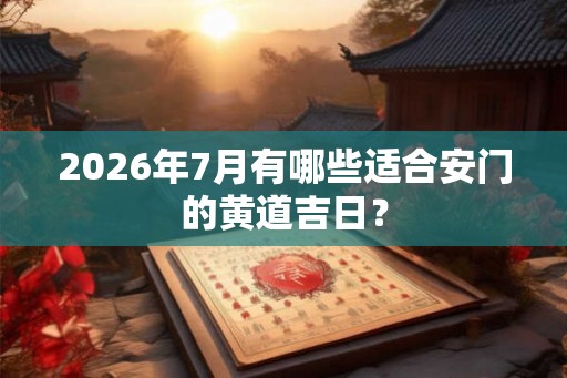 2026年7月有哪些适合安门的黄道吉日？