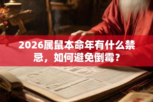 2026属鼠本命年有什么禁忌，如何避免倒霉？