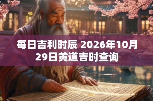 每日吉利时辰 2026年10月29日黄道吉时查询